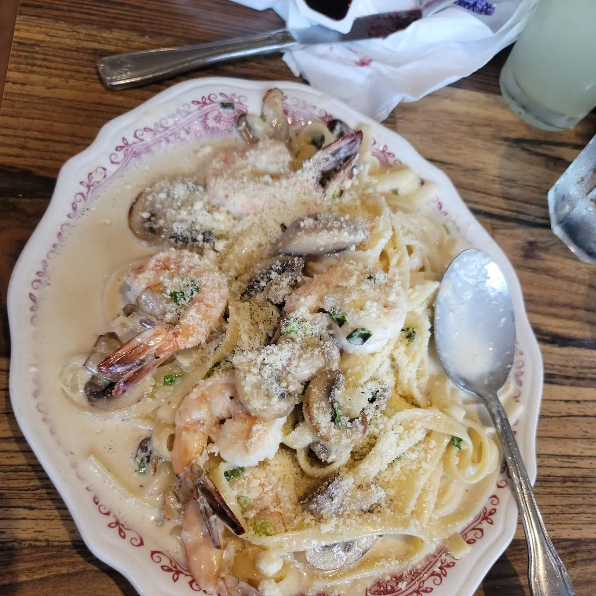 Chicken Alfredo and Shrimp