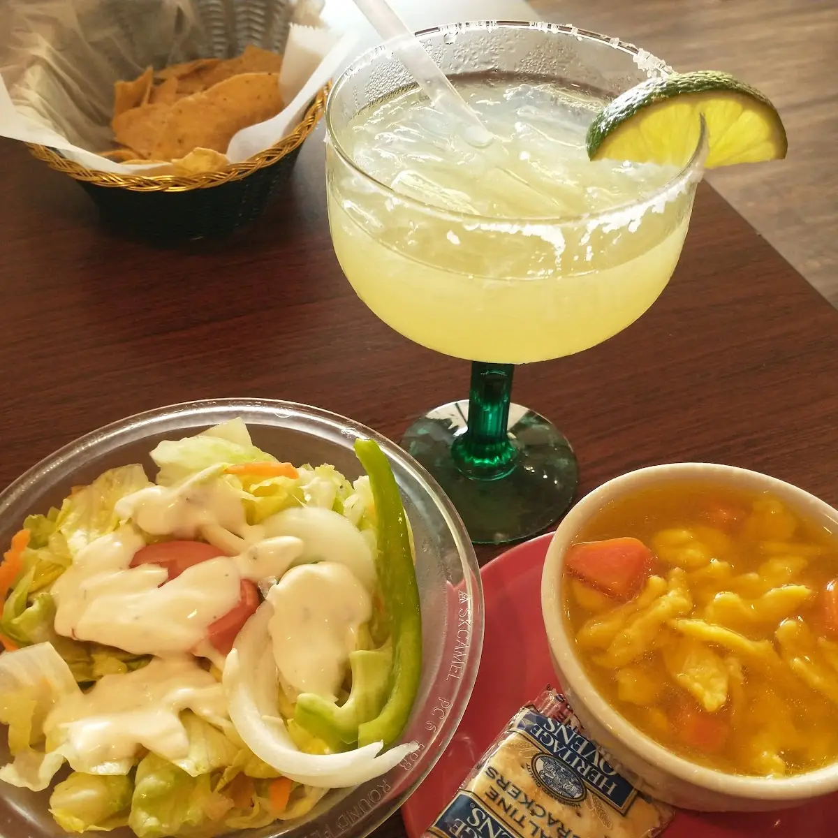 Salad Chicken Dumpling Soup Margarita
