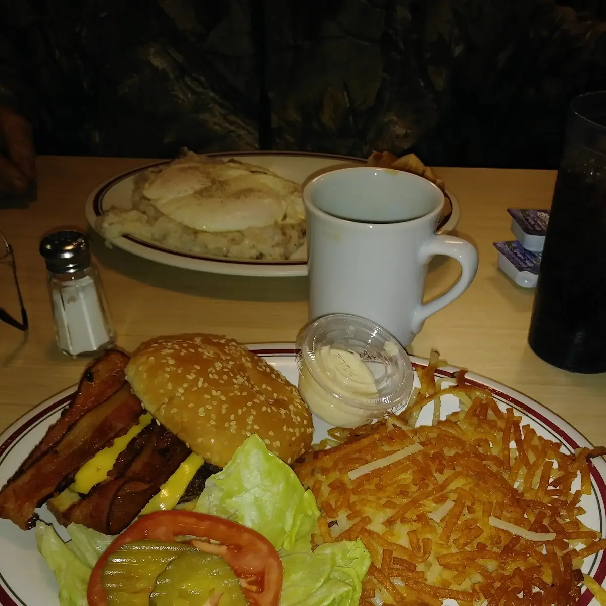 Bacon Cheeseburger and Hasbrowns