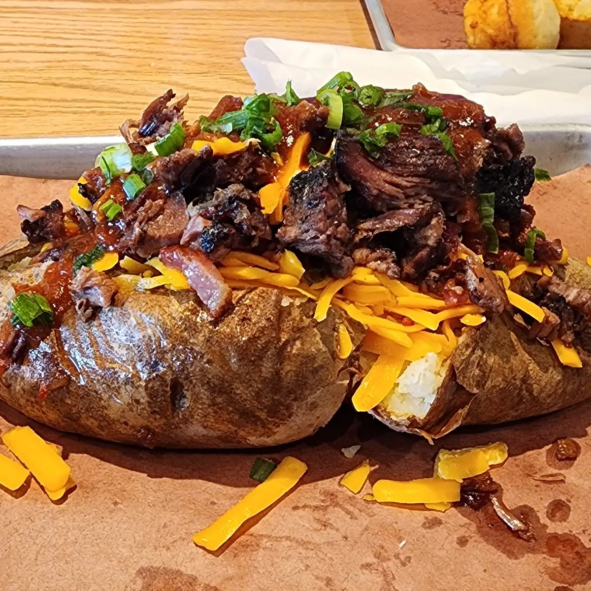 Baked Potato with Pulled Chicken