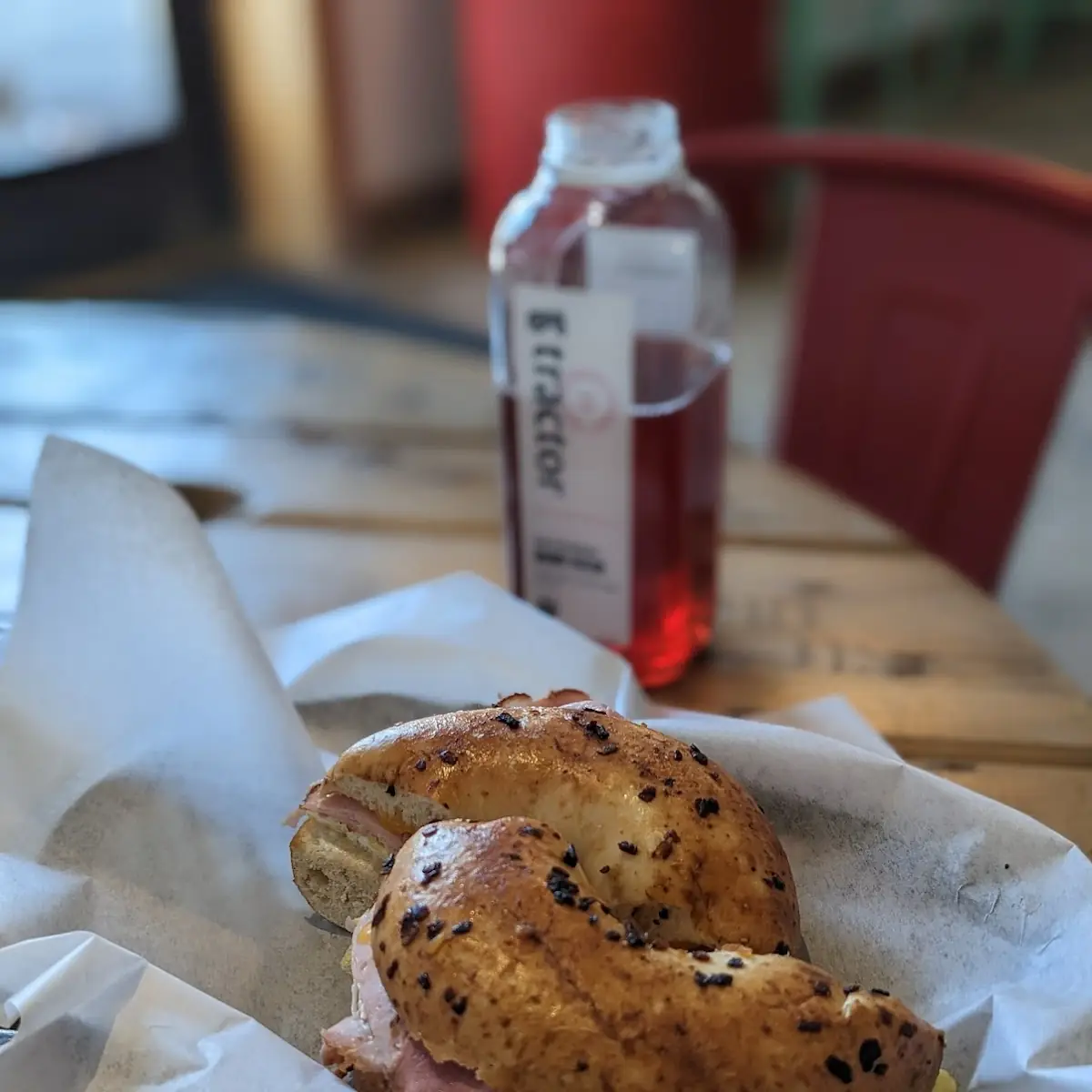 Ham Egg and Cheese Breakfast Bagel