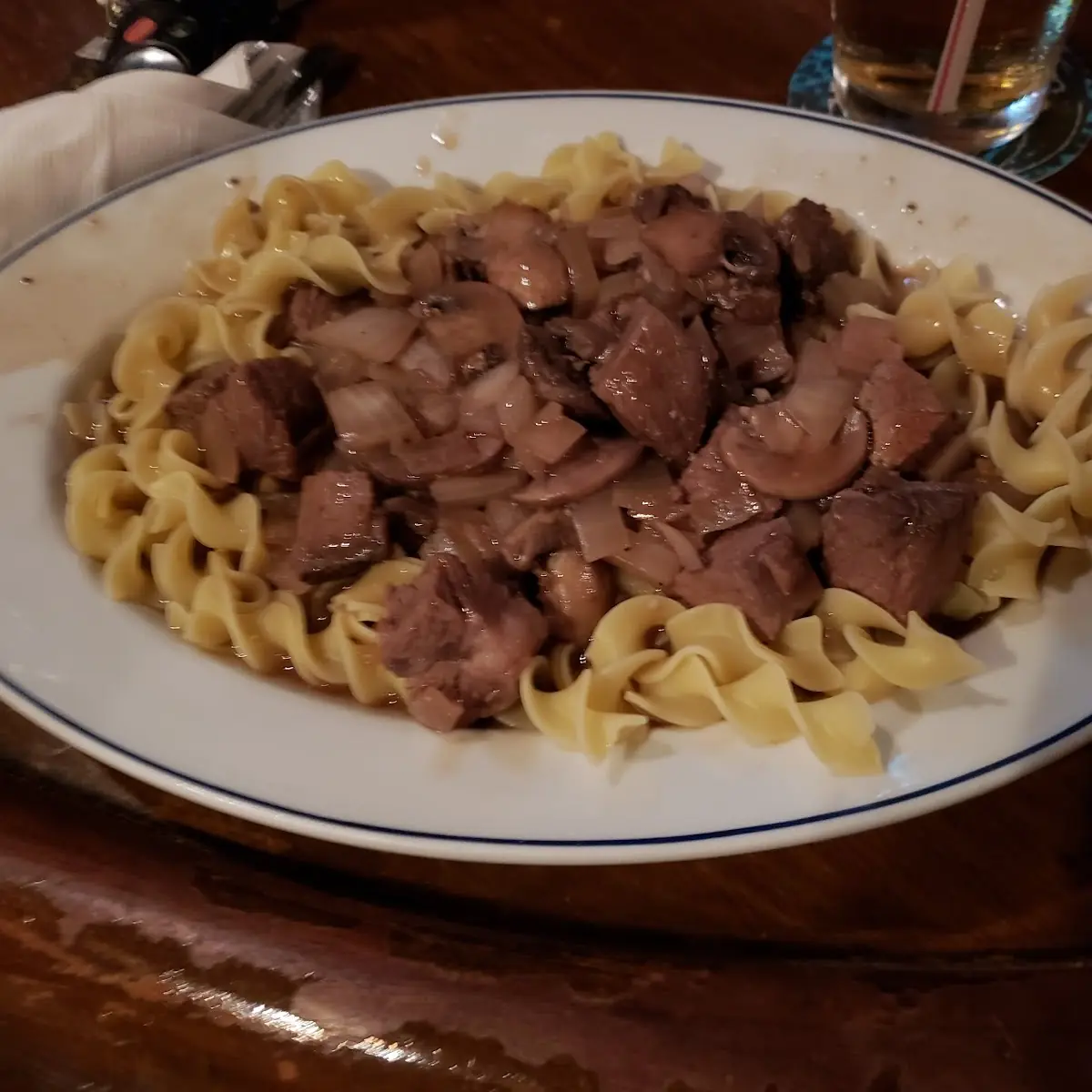 Sirloin Tips over Noodles