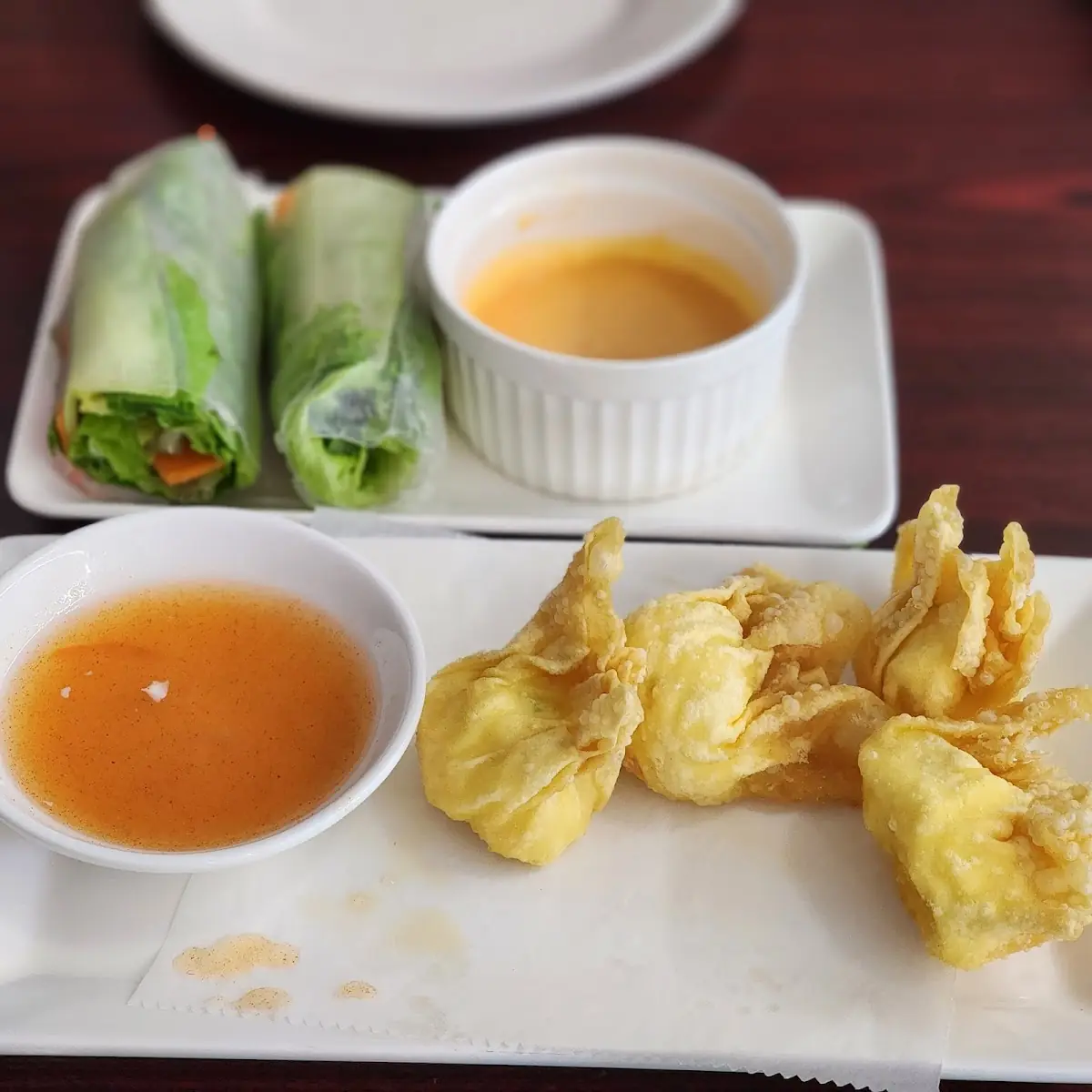 Spring Rolls and Crab Rangoon
