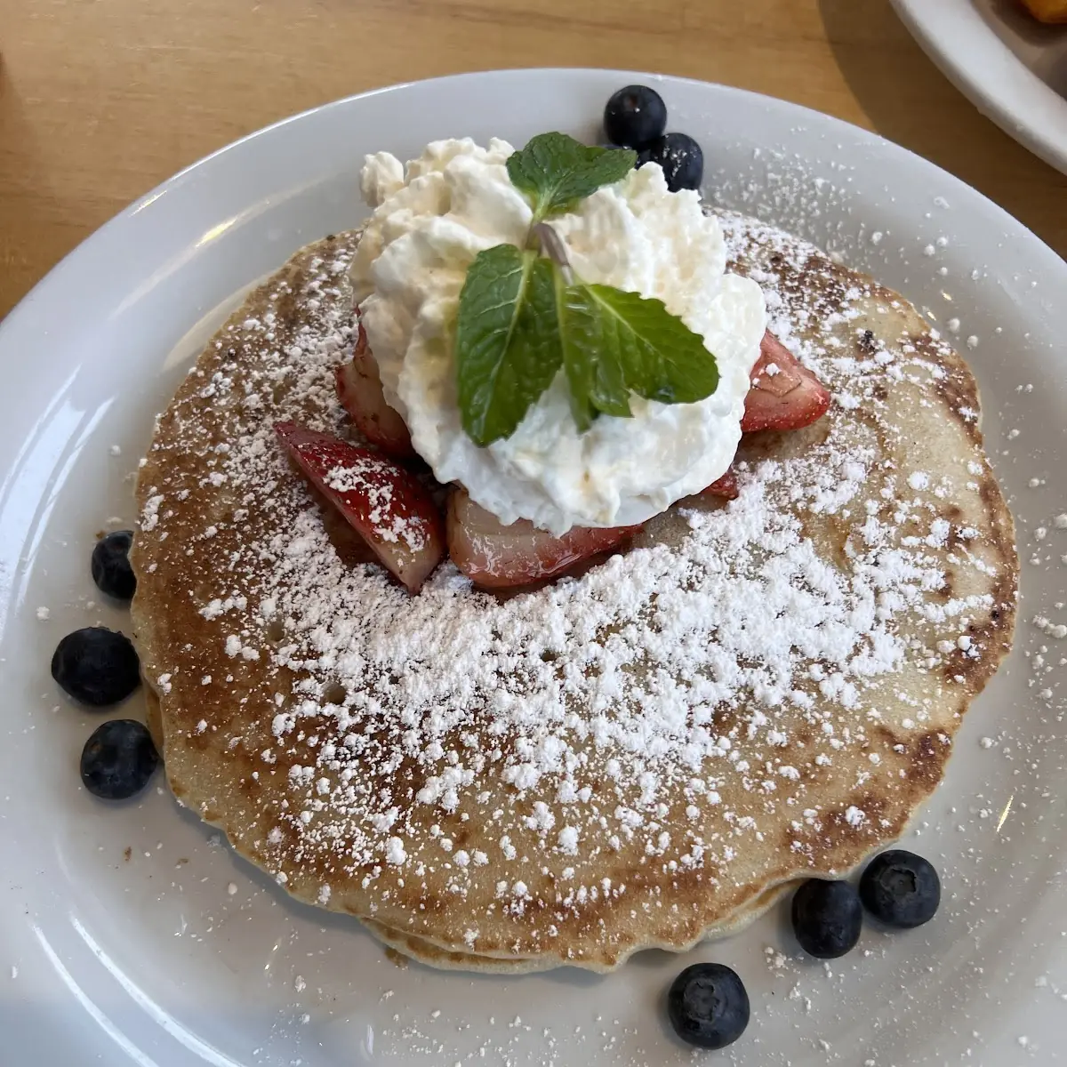 Stacked Pancakes with Fruit