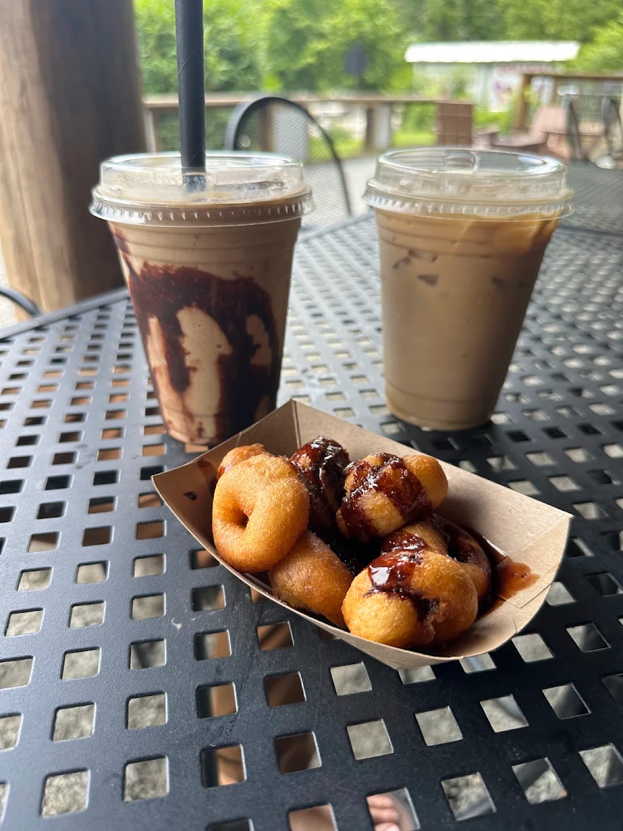 Iced Coffee and Cinnamon Sugar Donuts