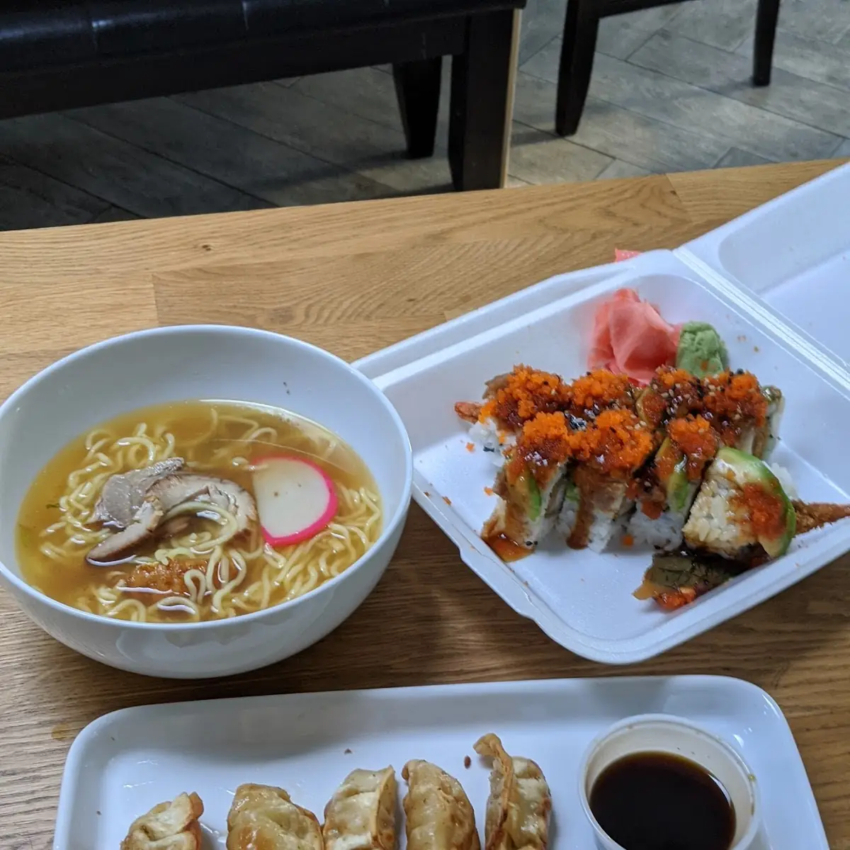 Gyoza Appetizer Dragon Roll Pork Ramen