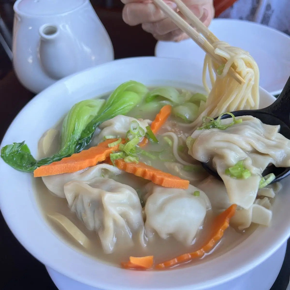 Dumplings Noodle Soup