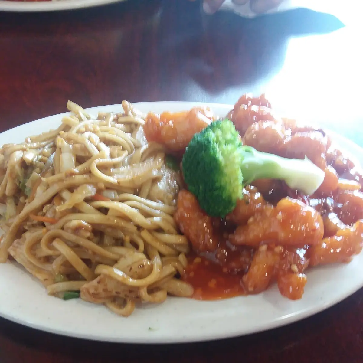 Chicken Lo Mein and Orange Chicken