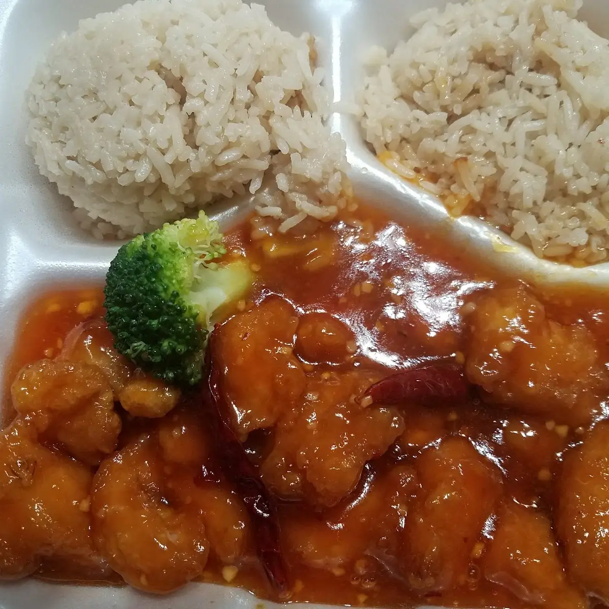 General TSO Chicken with Fried Rice