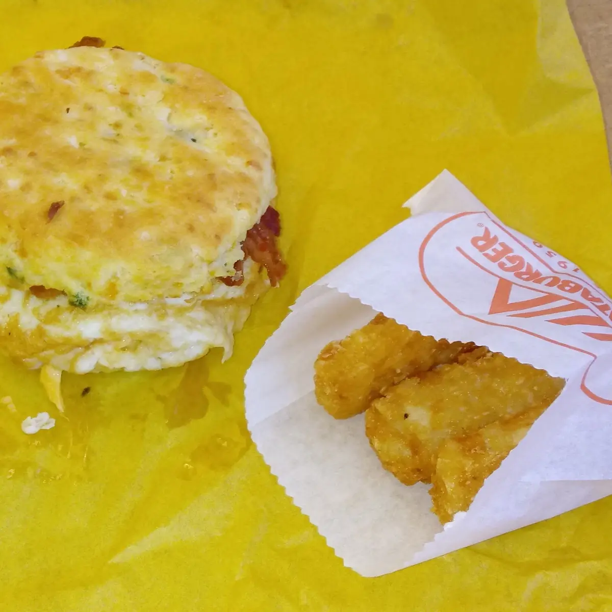 Jalapeno Bacon Biscuit and Hash Browns