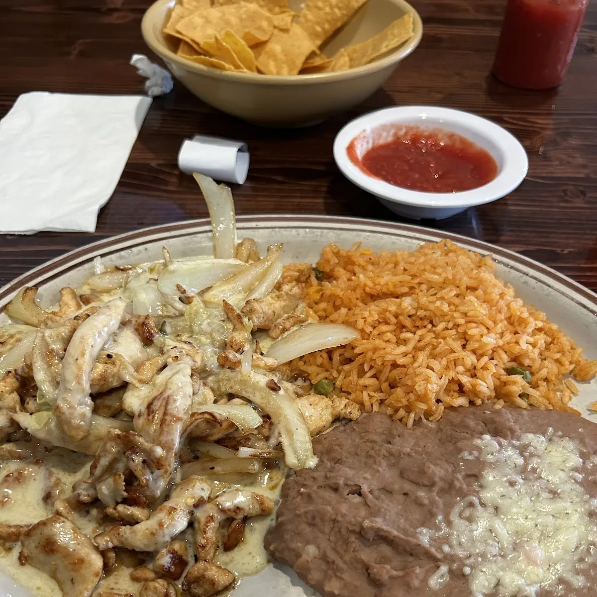 One Chile Relleno One Taco Rice and Beans