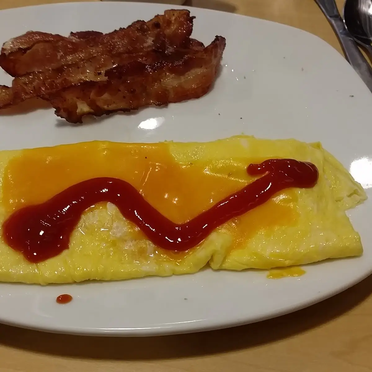 Cheese Omelette with Bacon