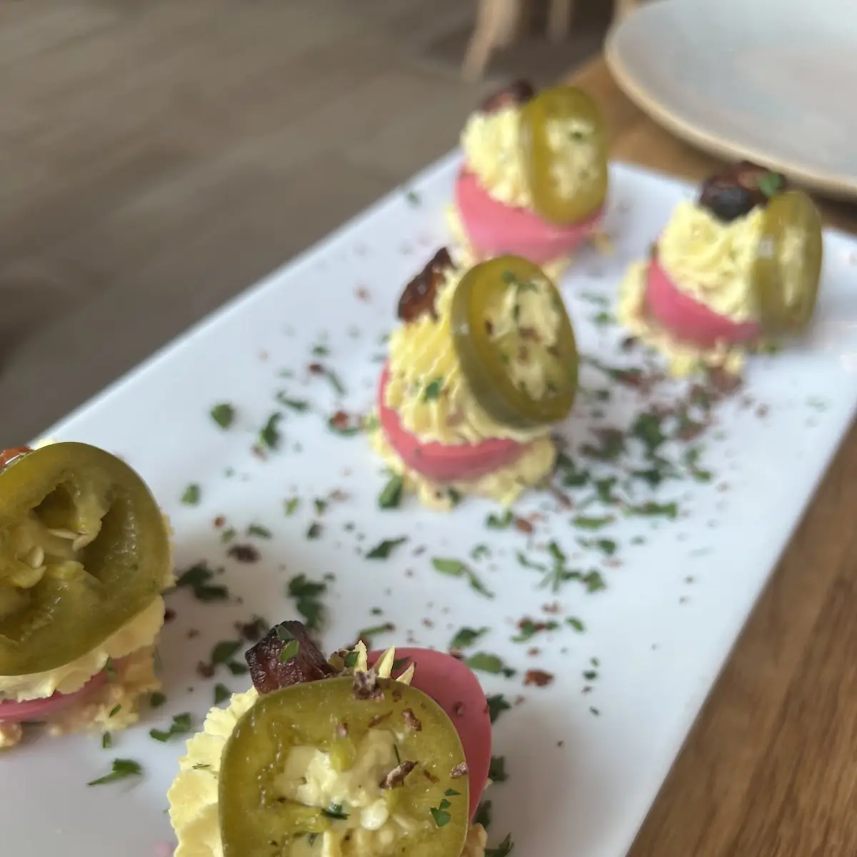 Beet Brined Deviled Eggs