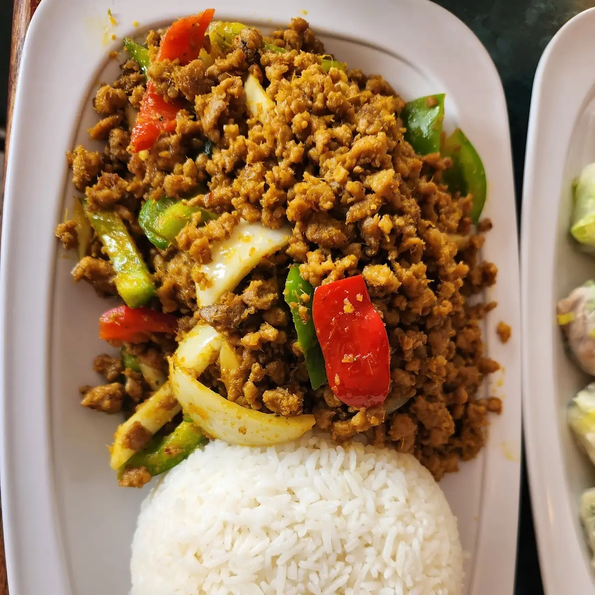 Rice and Spicy Ground Chicken