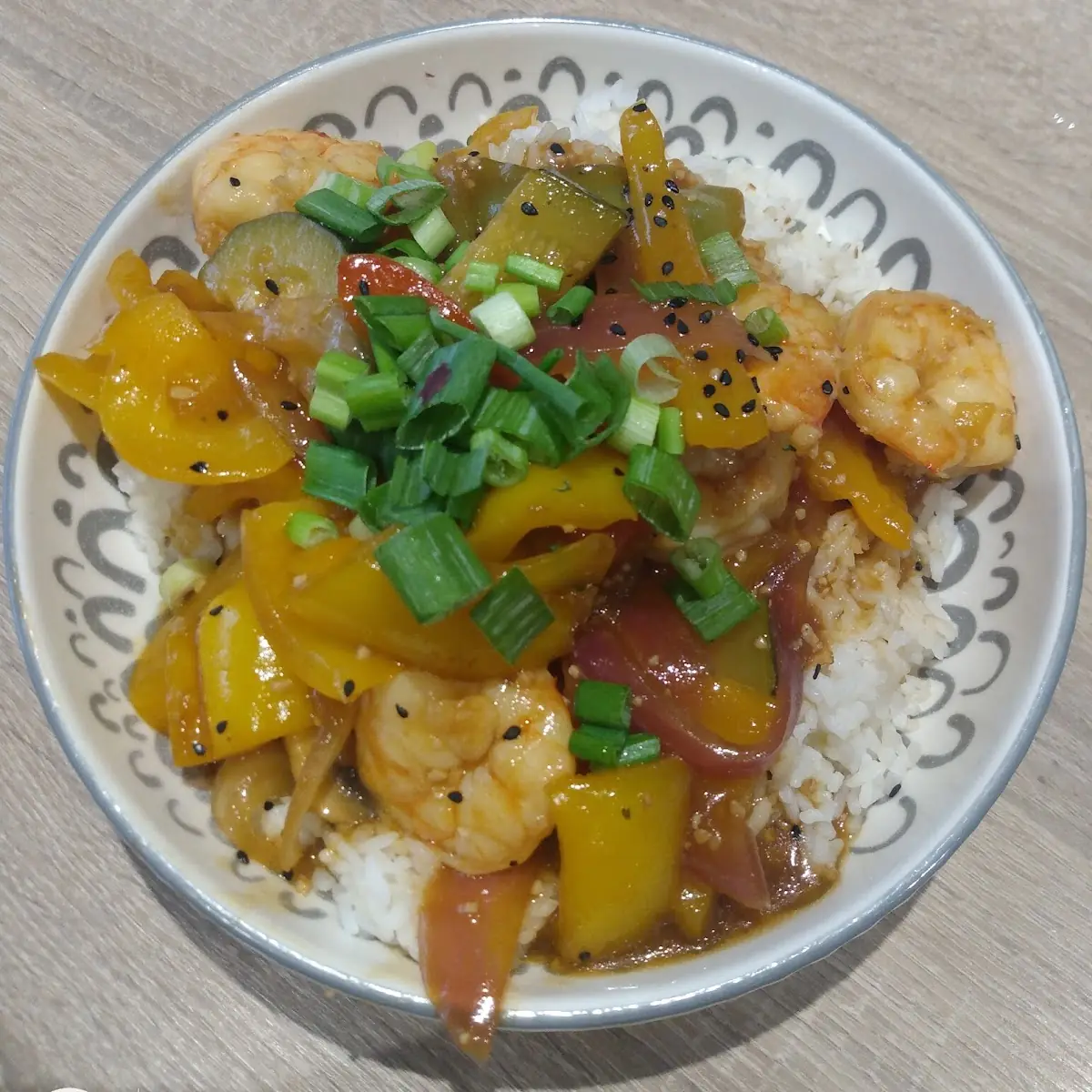 Garlic Shrimp Rice Bowl