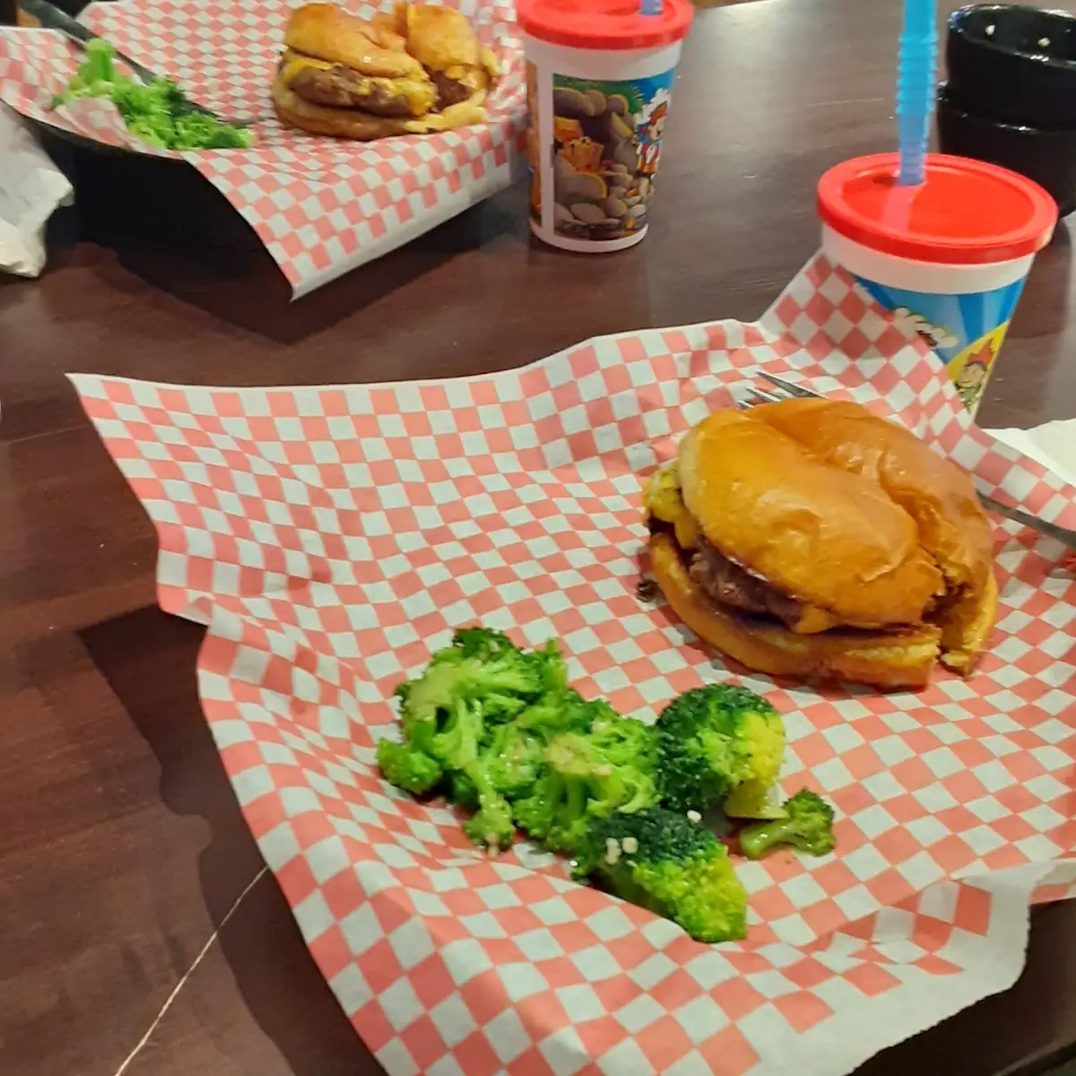 Kids Hamburger and Broccoli