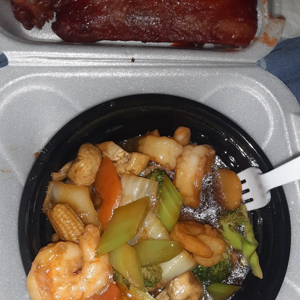 Large Shrimp and Chinese Vegetables