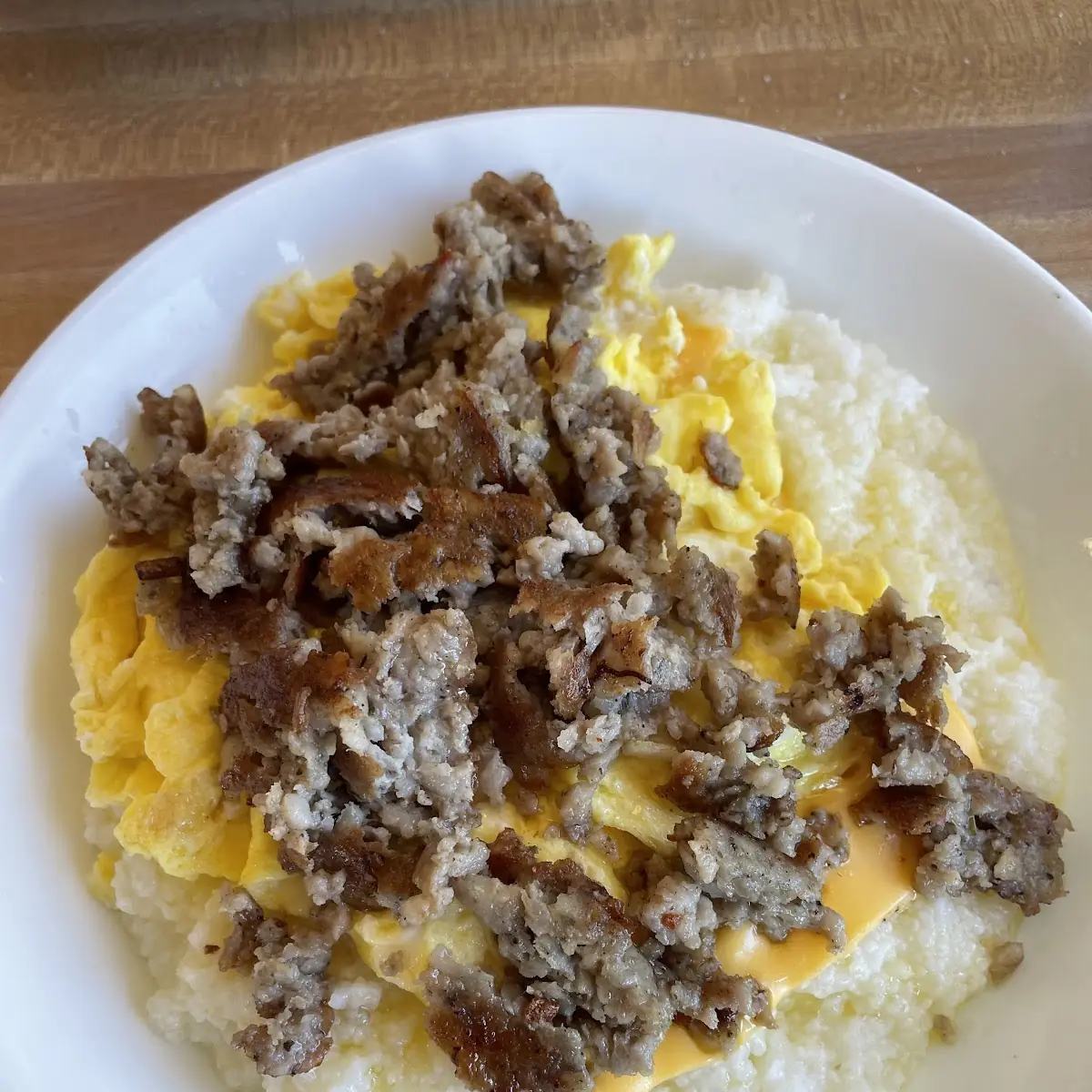Sausage Egg & Cheese Grits Bowl