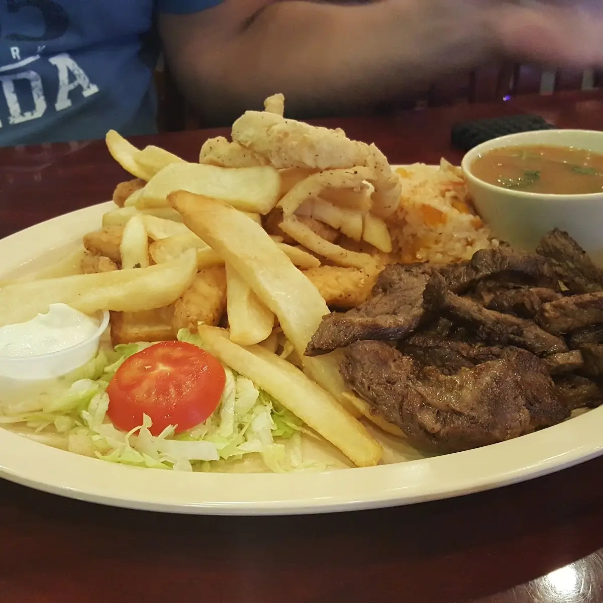 Beef Fajitas 6oz & 3 Fried Shrimp
