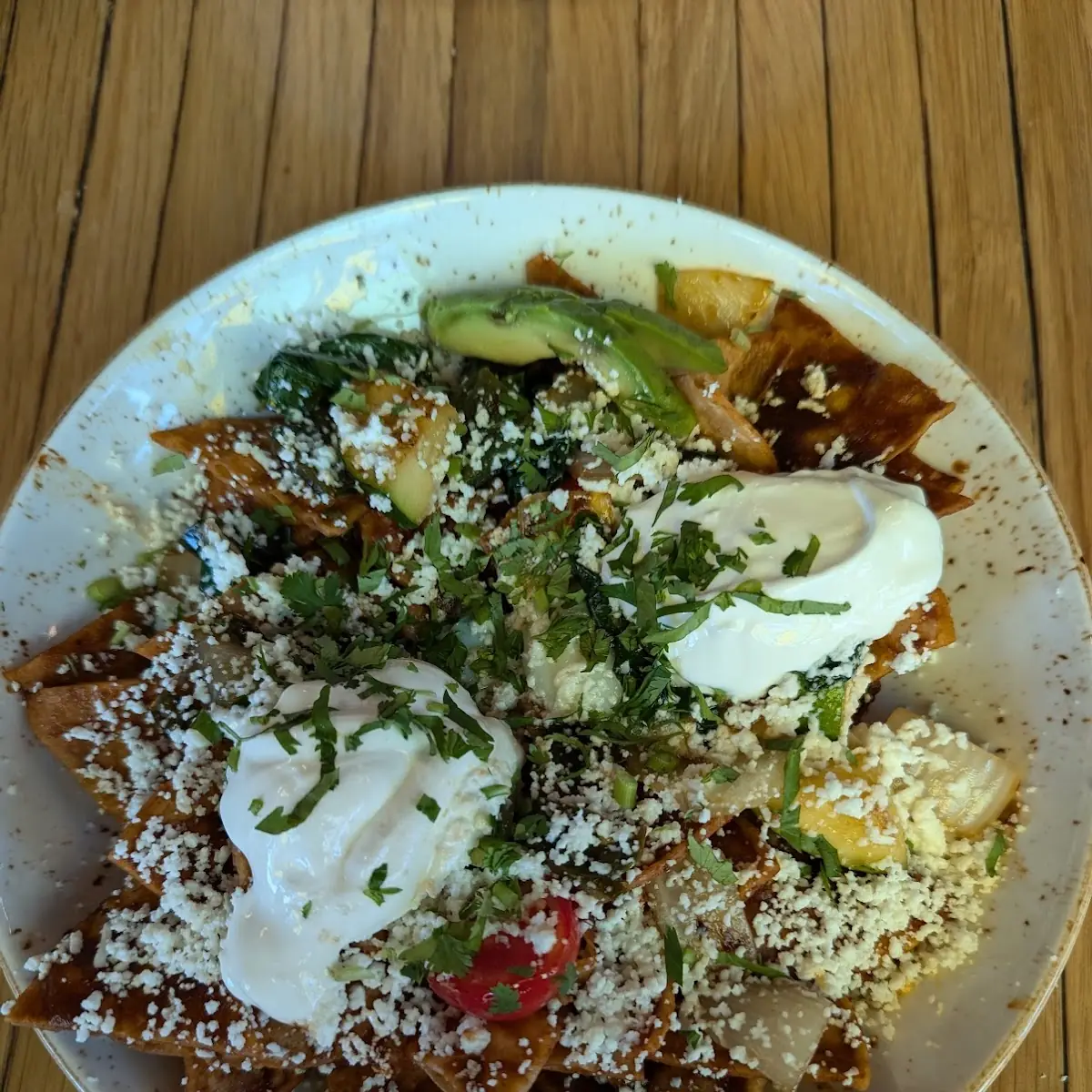 Vegetarian Chilaquiles Rojos