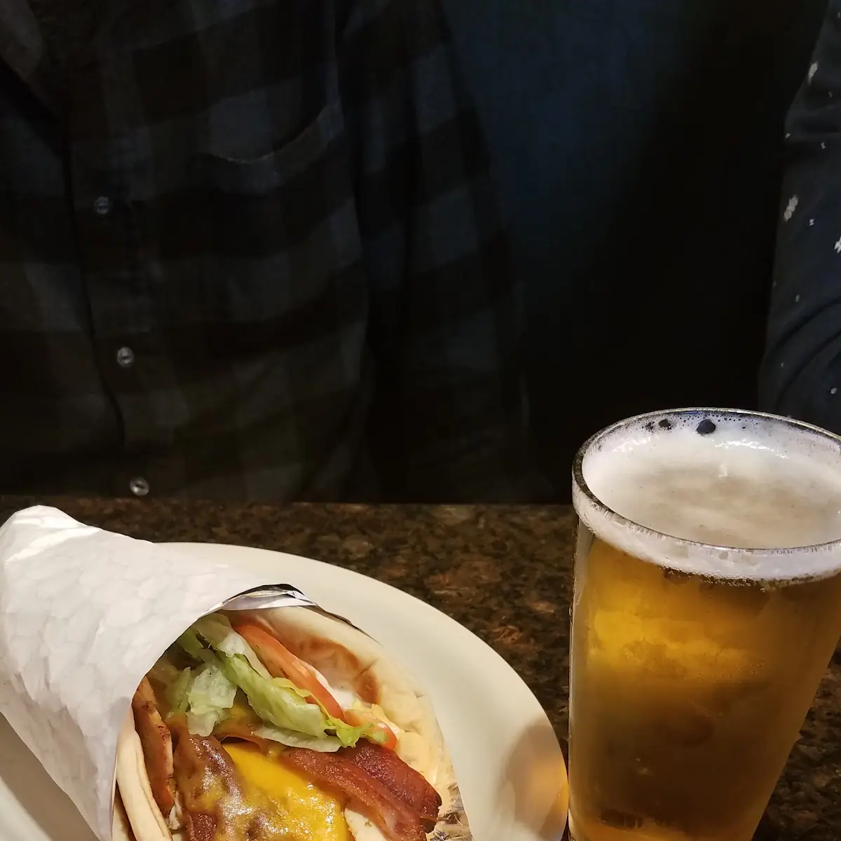 Chicken Bacon Ranch on Pita with Miller Lite