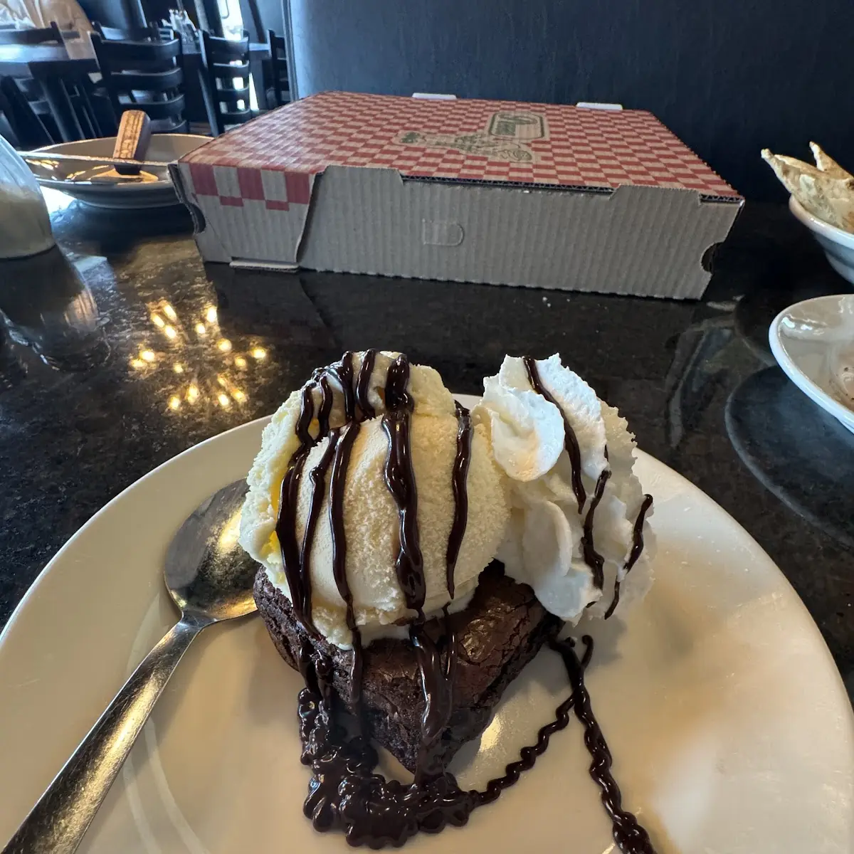 Triple Chocolate Chip Brownie a La Mode