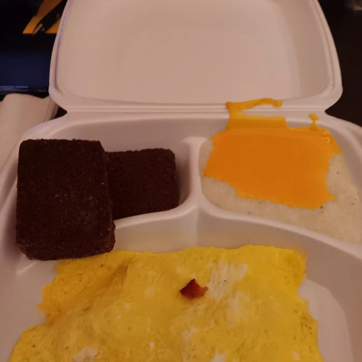 Bacon Omelette Liver Pudding and Grits