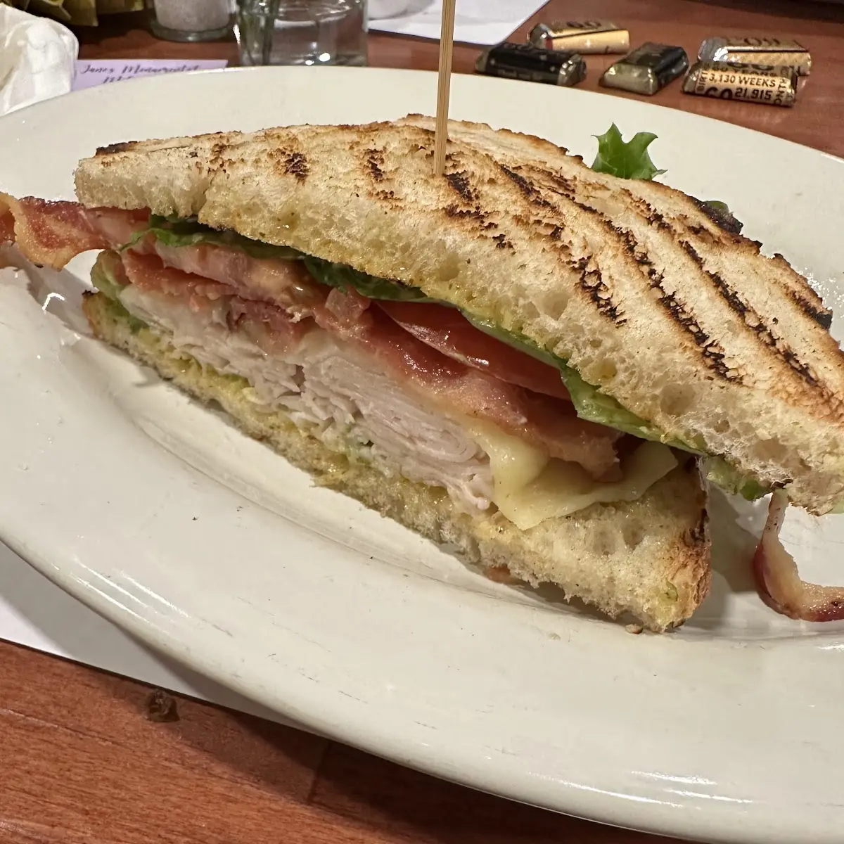 Turkey and Avocado Club Sandwich
