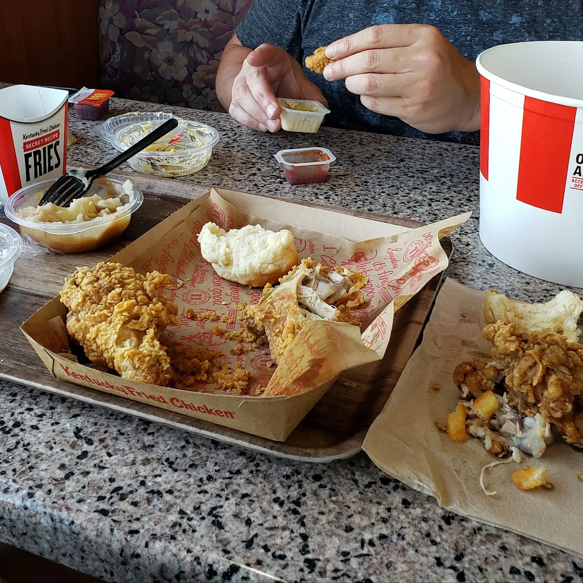 Fried Chicken Dinner and the Bucket for One