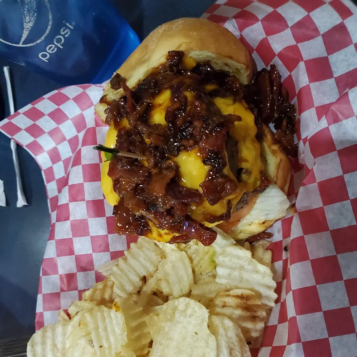 Double Cheeseburger with Homemade Bacon Jam