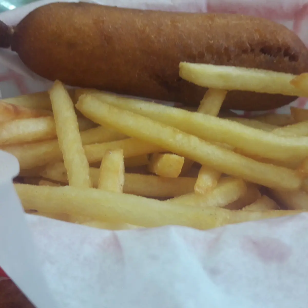 Corn Dog and Fries