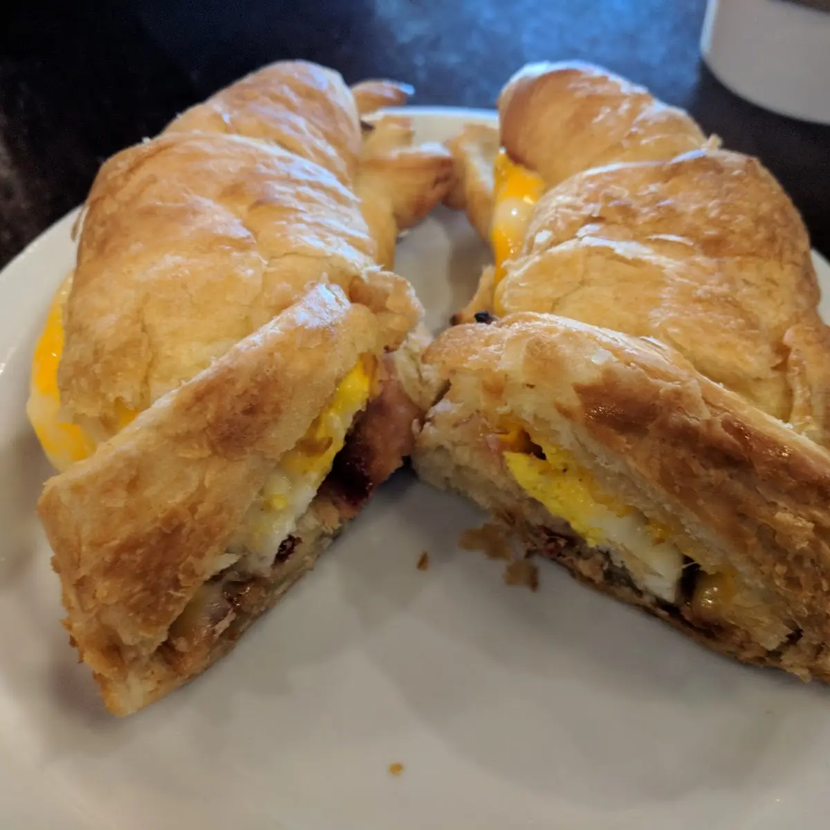 Croissant with Bacon Egg and Cheese