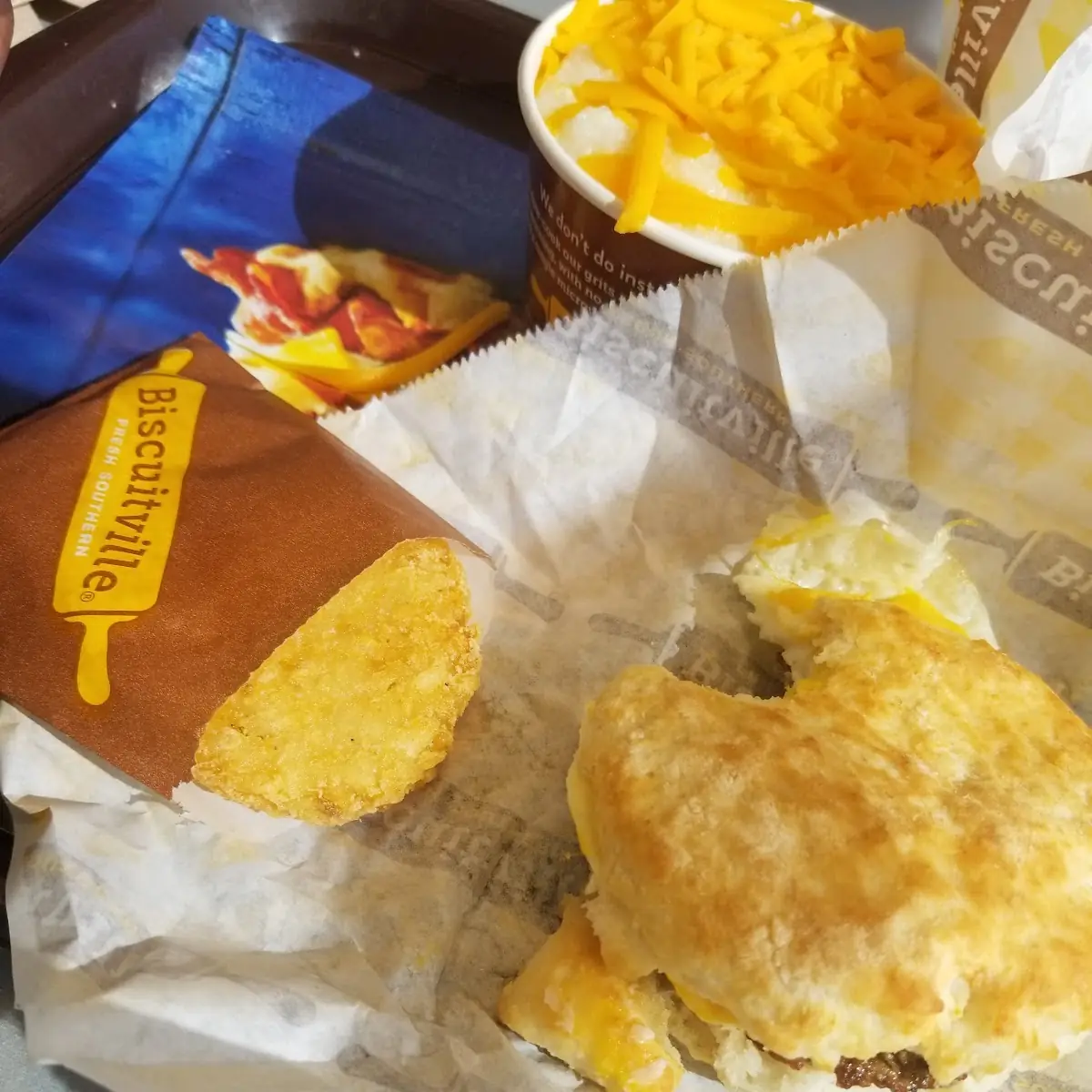 Turkey Sausage Egg Cheese Biscuit Hash Brown
