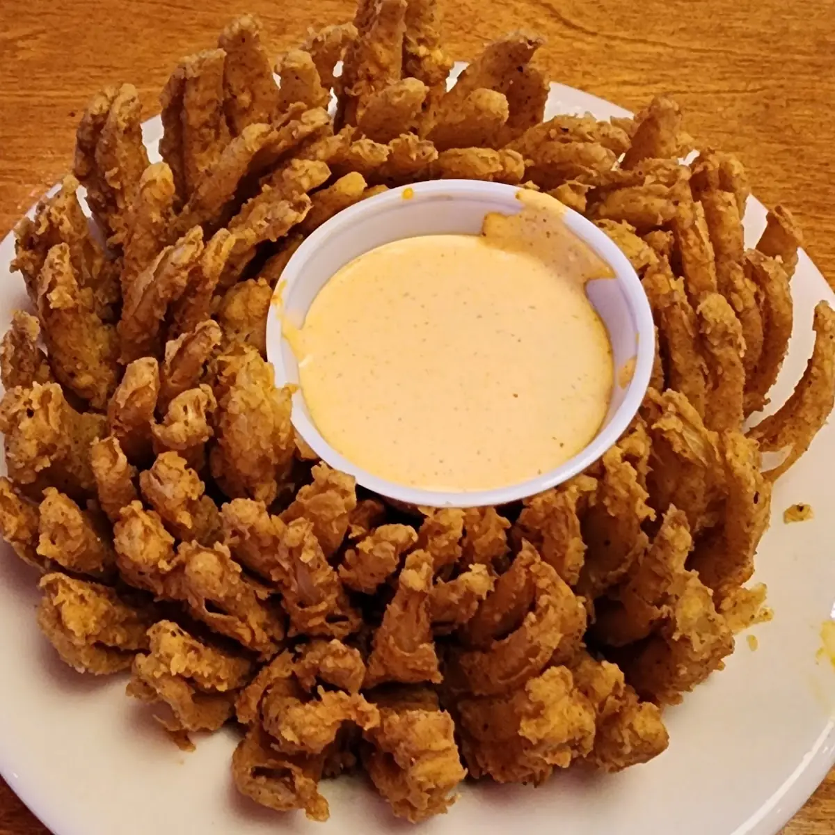Blooming Onion Rings and Caesar Salad