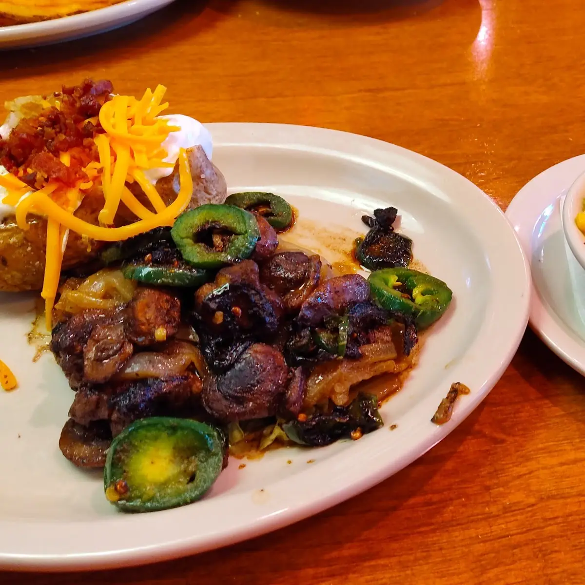 Buttered Corn House Salad Steak Fries