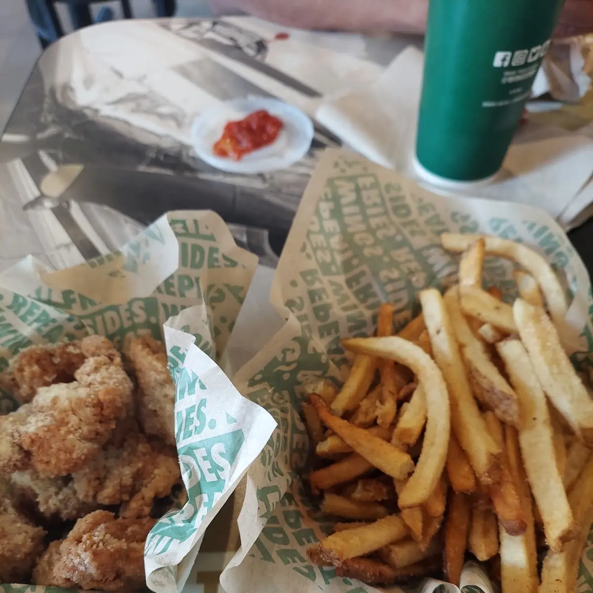 Garlic Parmesan Boneless Wings and Fries