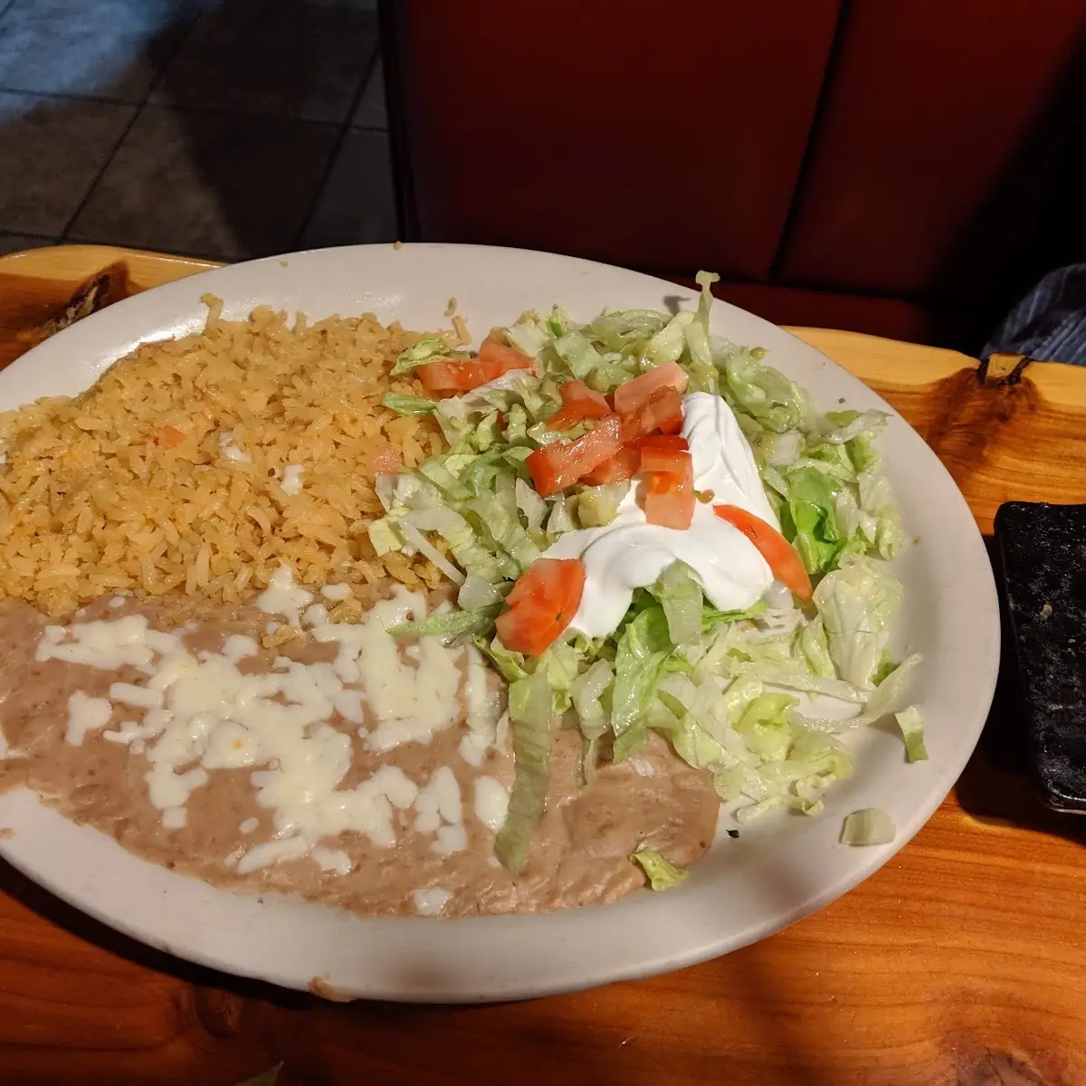 Rice Beans and Salad