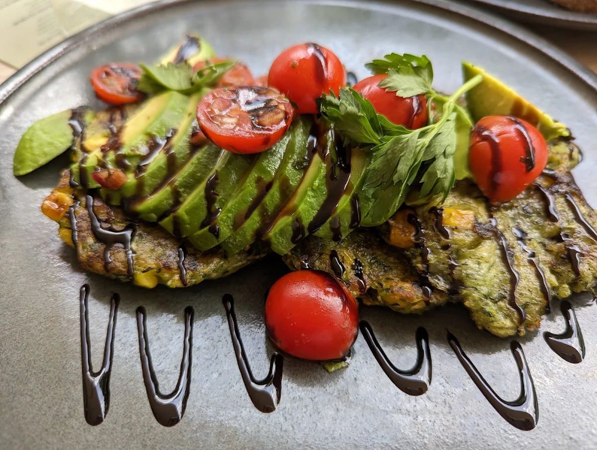 Zucchini Corn Fritters, Poppies Southbank
