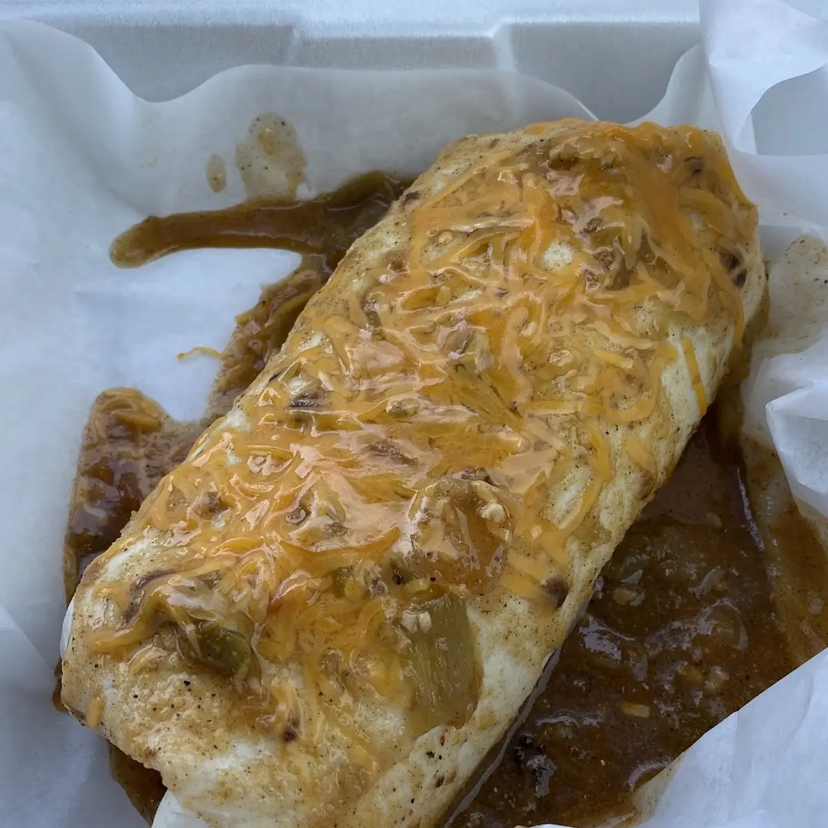 Breakfast Burrito with Green Chili