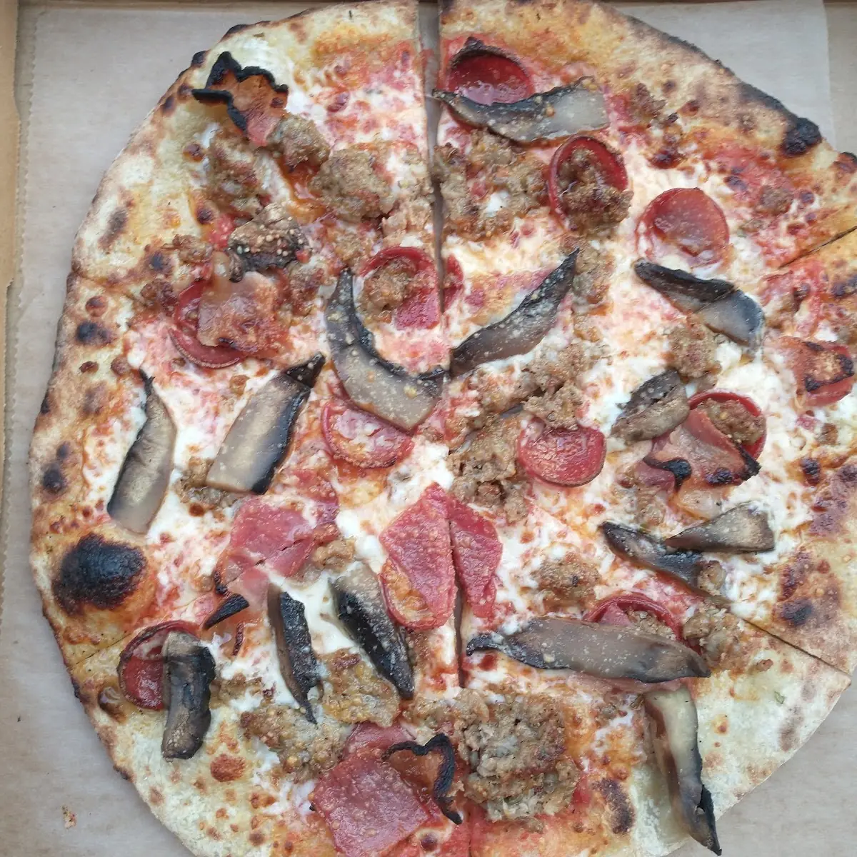 Meat Lovers Pizza with Added Mushrooms