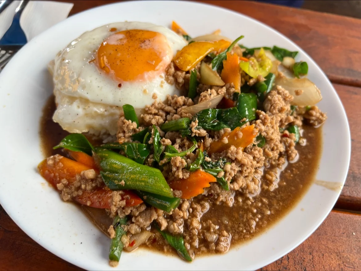 Mince Pork with Basil and Rice, Thommi Thai Kitchen