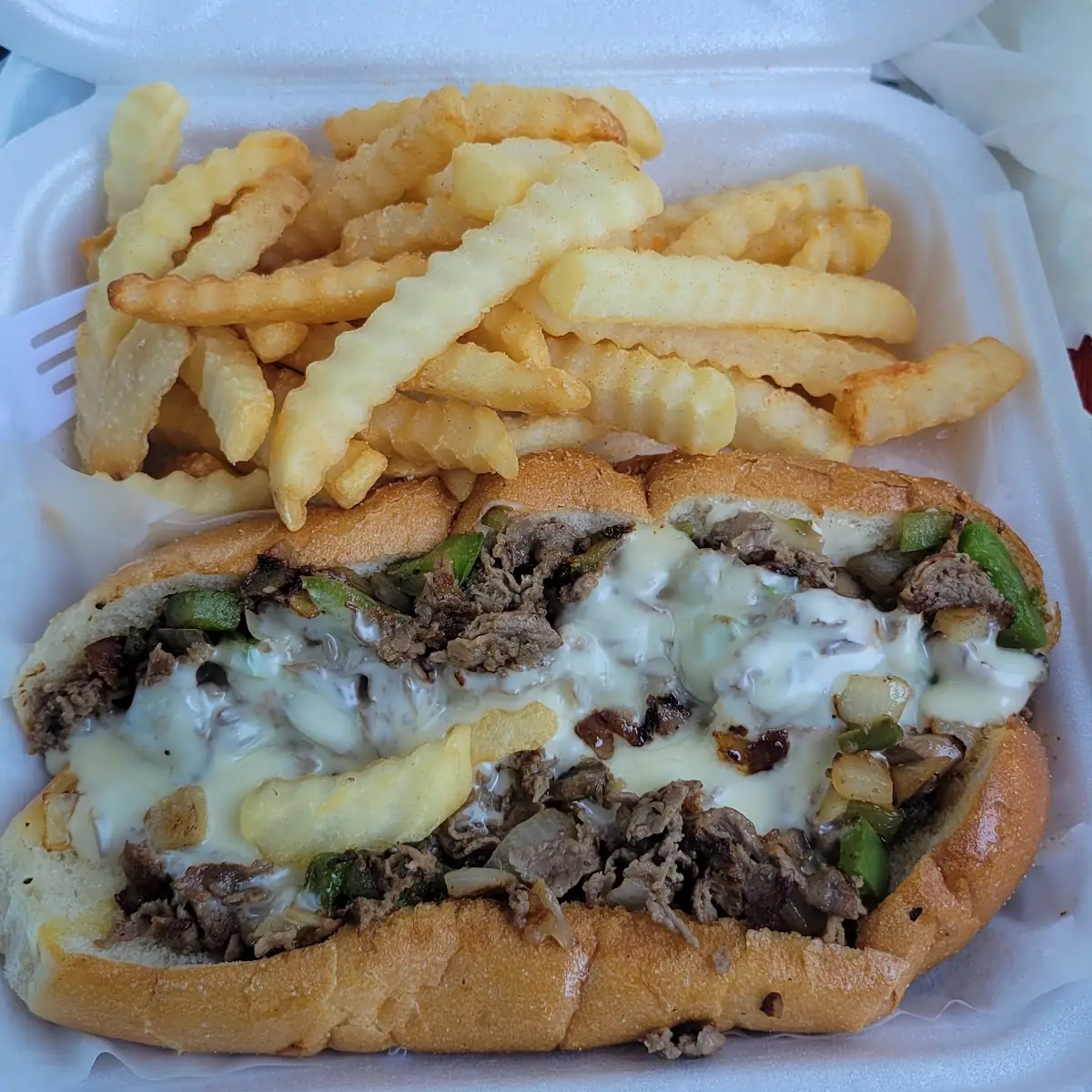 Philly Cheese Steak Fries with Cheese