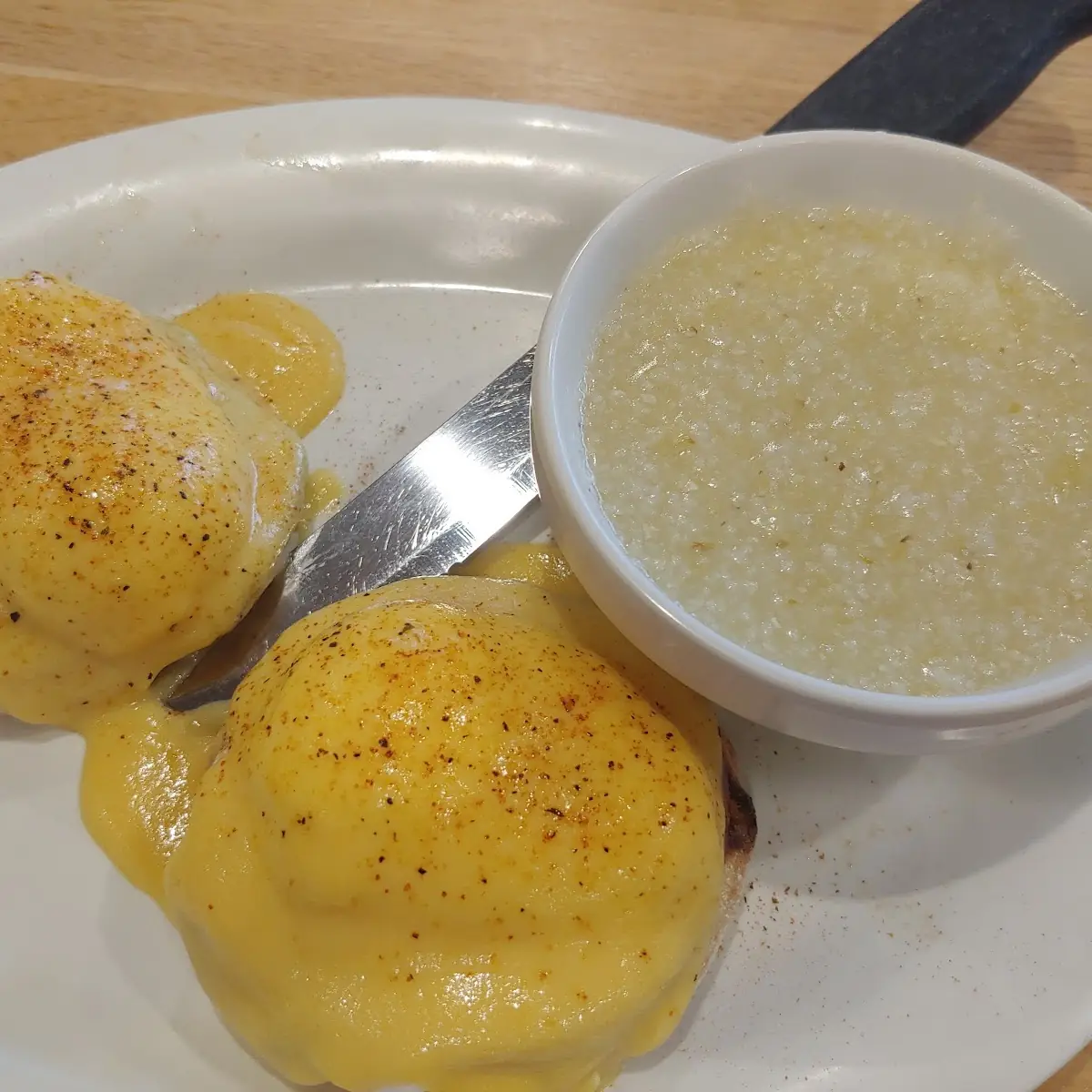 Eggs Benedict and Grits