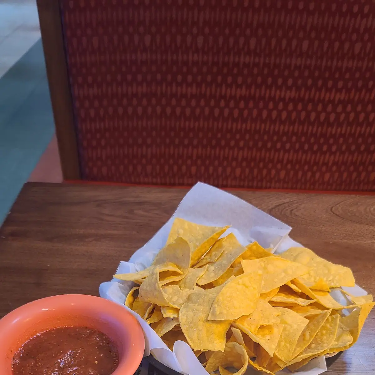 Chips and Salsa with Cheese Dip