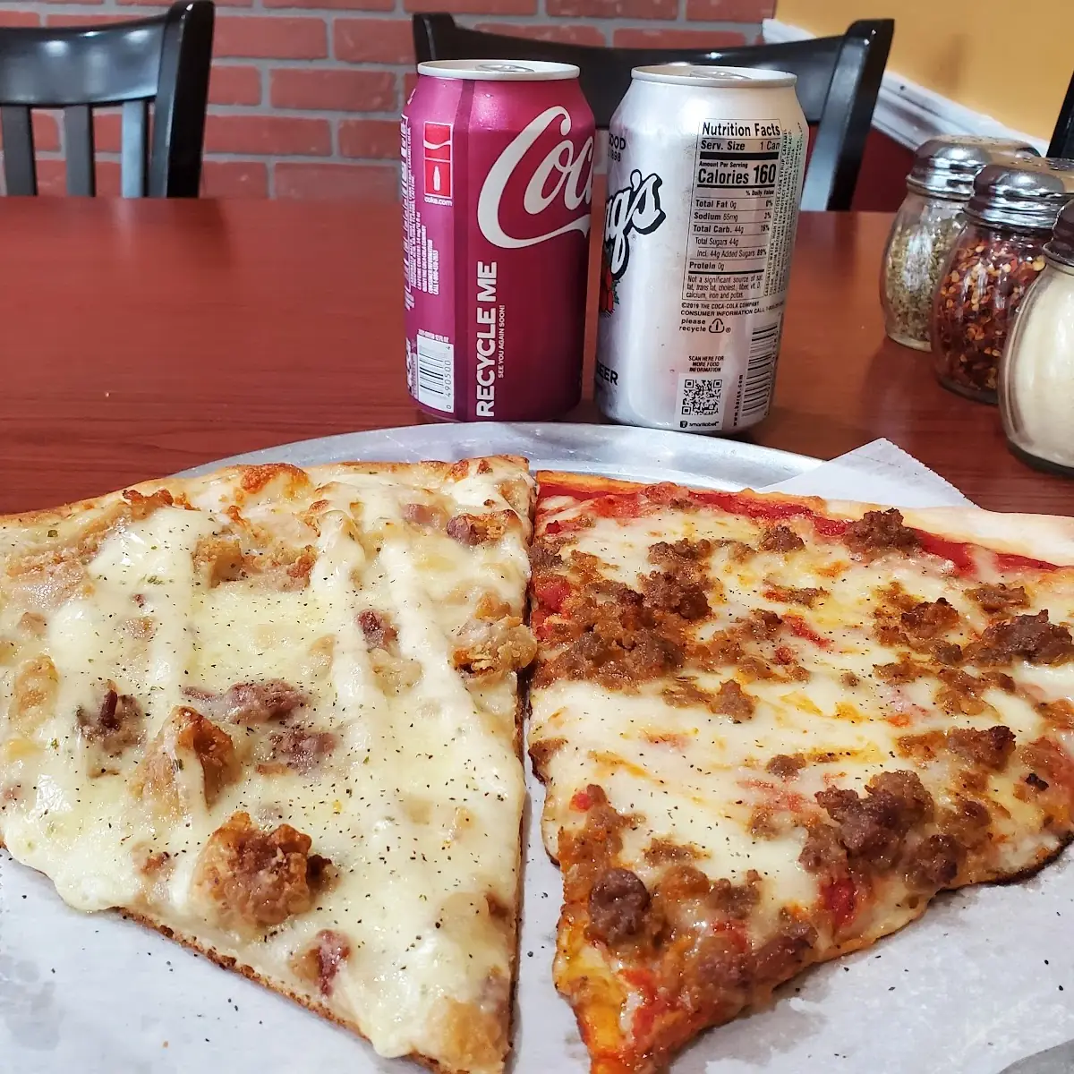 Chicken Bacon Ranch and a Sausage Slice