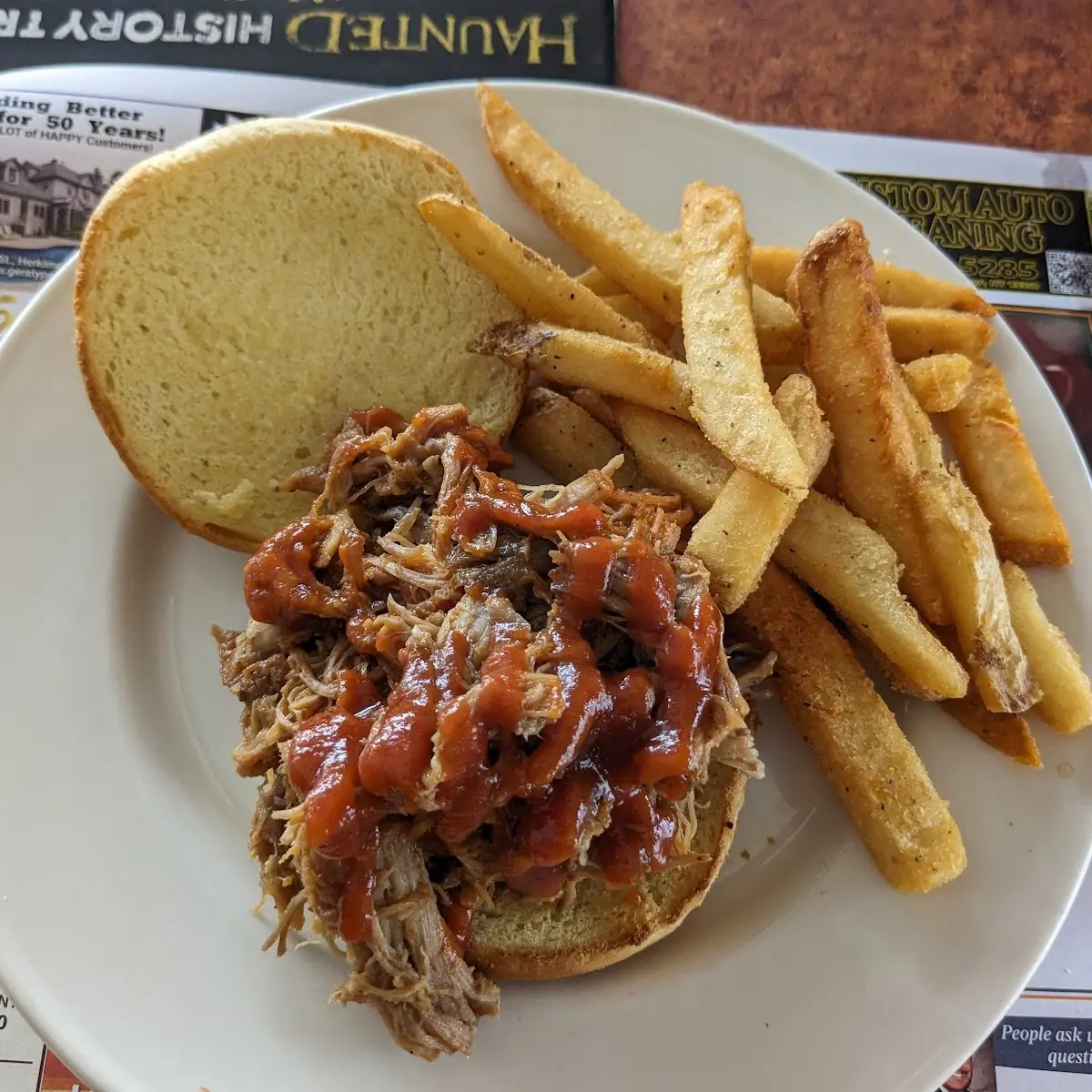 Pulled Pork Sandwich with Sweet Potato Fries