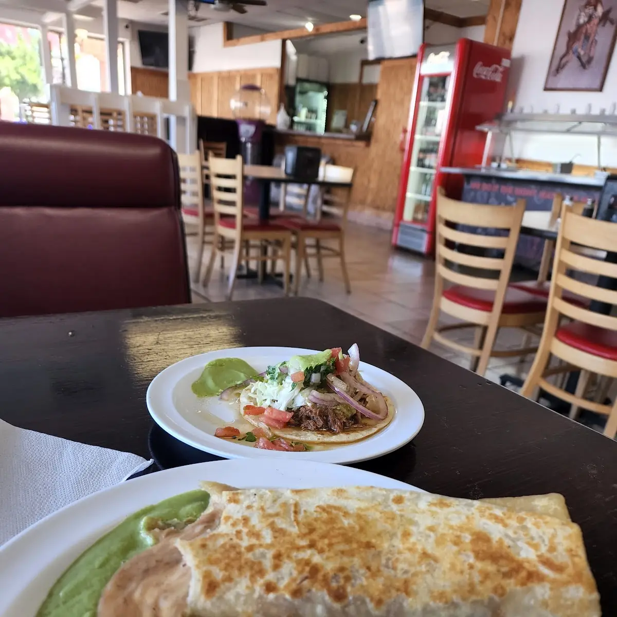 Bean Burrito an Birria Taco