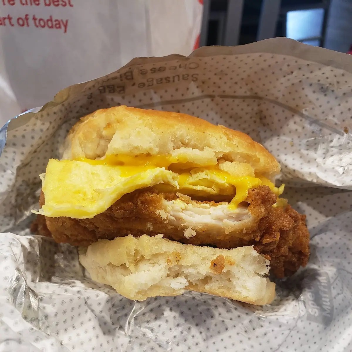 Chicken Egg and Cheese Breakfast Sandwich