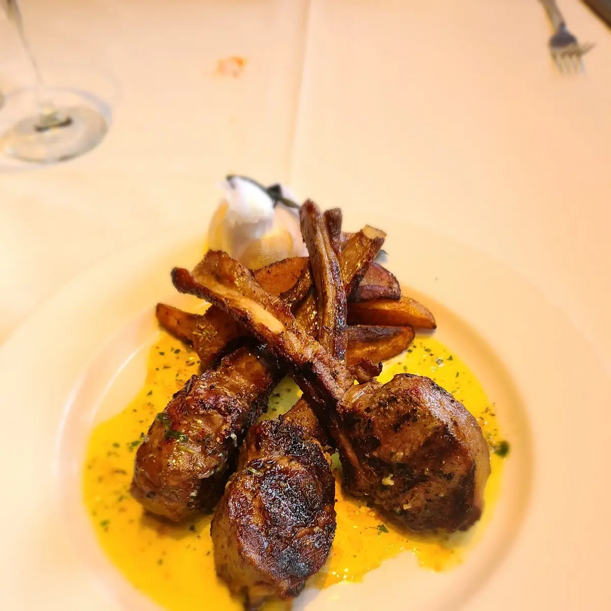 Grilled Lamb Chops and Potato Wedges