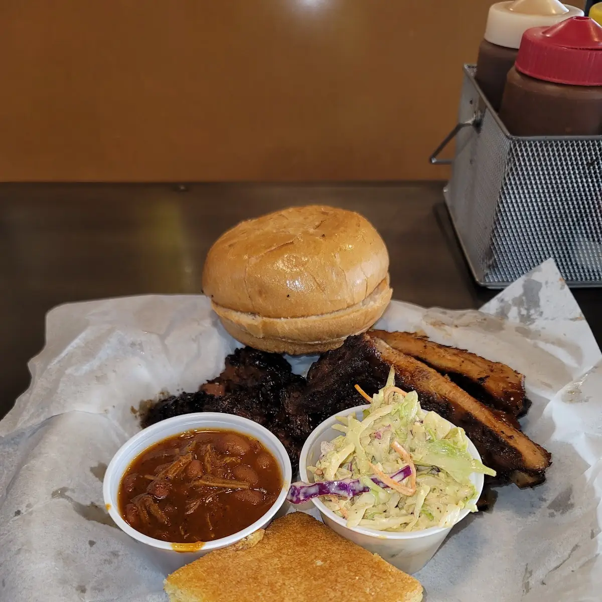2-Meat Rib Combo Slaw Baked Beans & Corn Bread